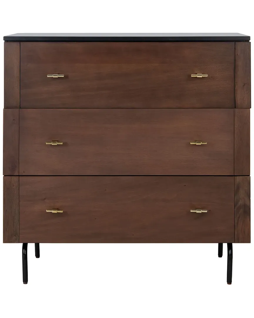 Genevieve 3-Drawer Dresser - Black, Walnut image