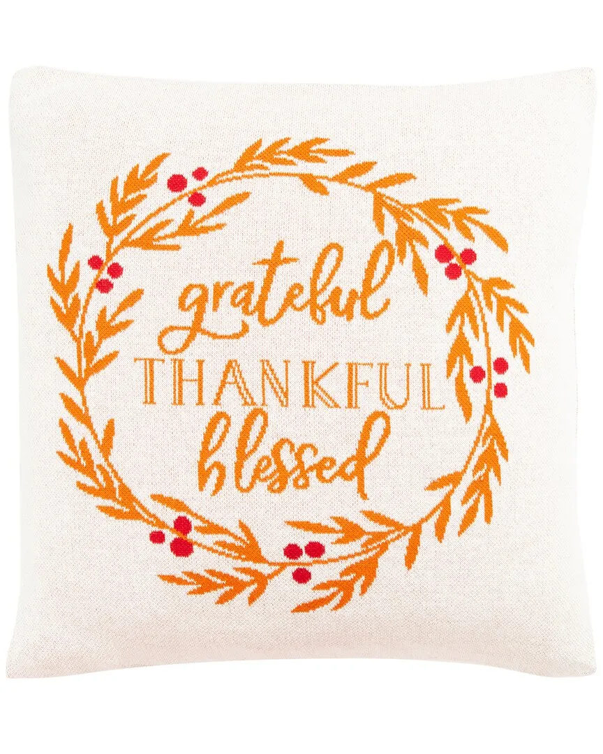 Grateful Blessed Pillow - Orange, Cotton image