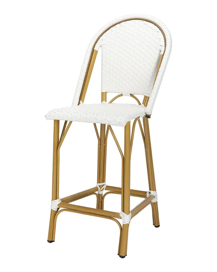 Gresley Indoor-Outdoor Counter Stool - White, Wicker image