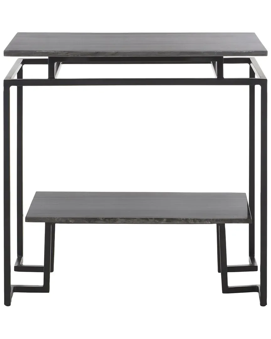 Guernica Rectangle Accent Table with Shelf - Black, Marble image