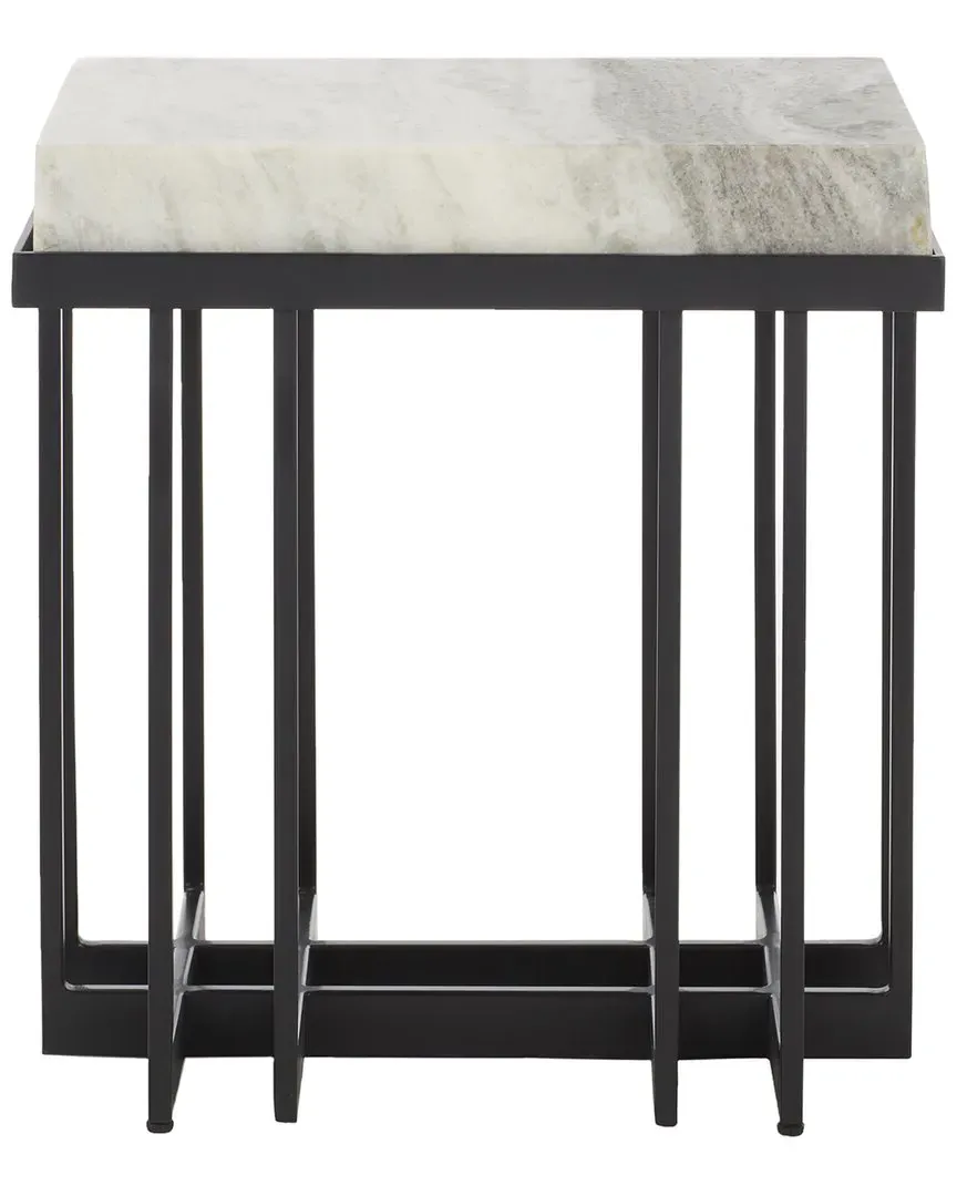 Gustaf Rectangle Accent Table - Brown, Marble