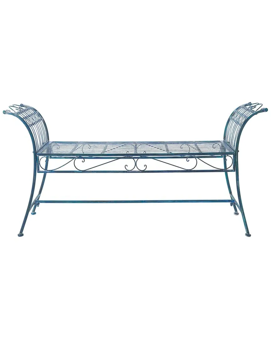 Hadley Outdoor Bench - Antique Blue, Metal