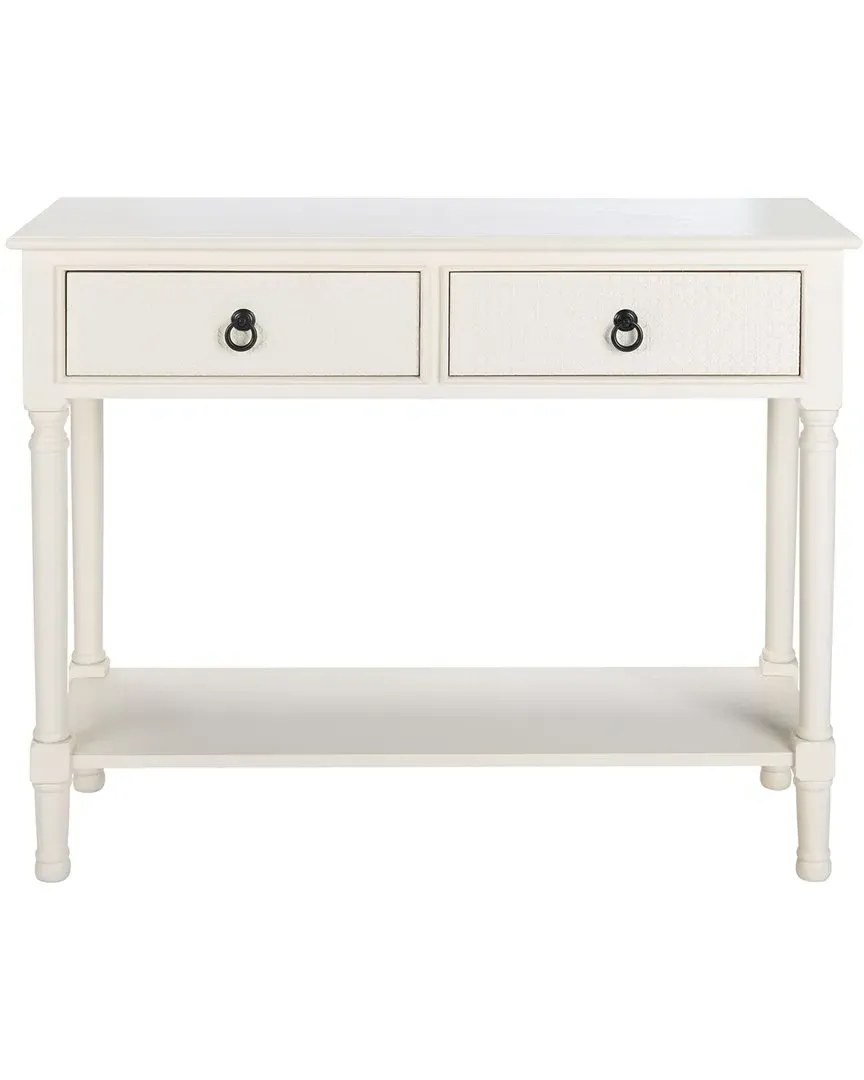 Haines 2-Drawer Console Table - White, Pine