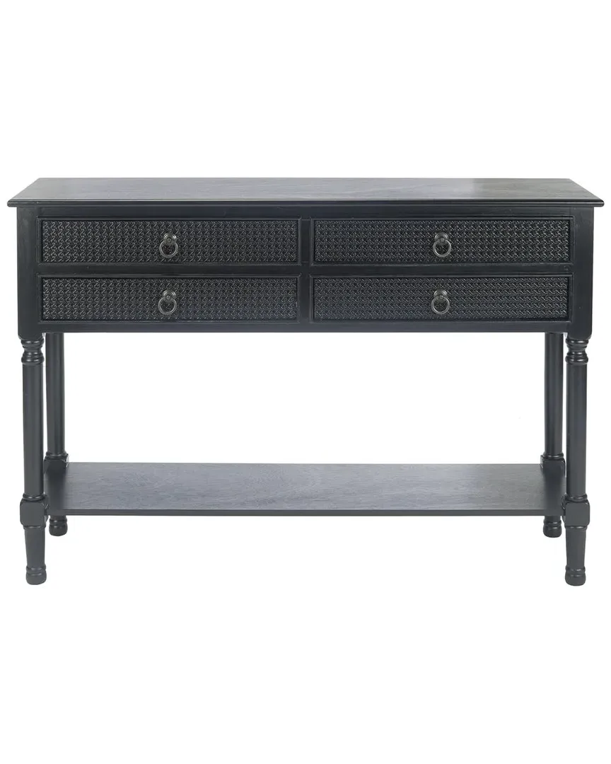 Haines 4-Drawer Console Table - Black, Pine image