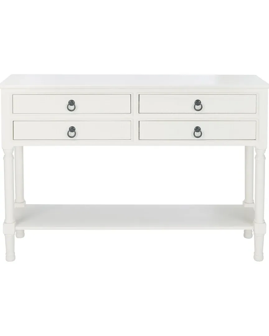 Haines 4-Drawer Console Table - White, Pine