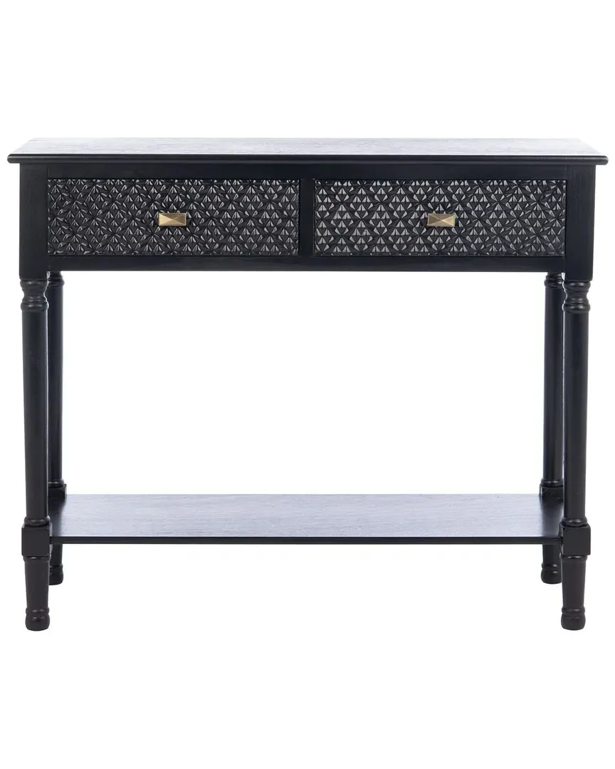 Halton 2-Drawer Console Table - Black, Pine
