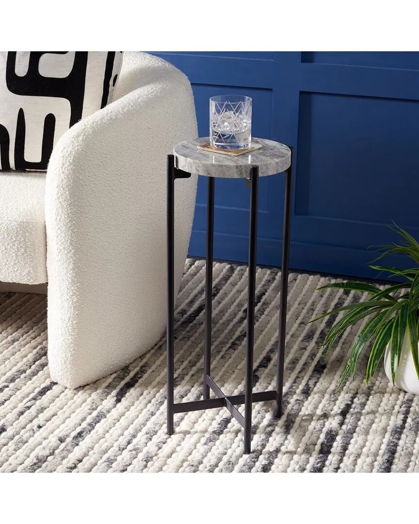 Hames Round Drink Table - Brown, Marble image