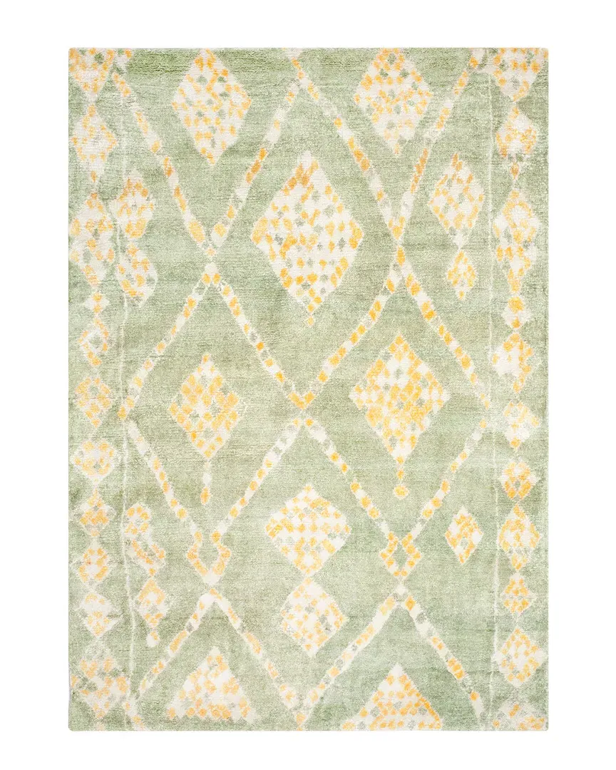 Hand-Knotted Rug - Green, Viscose image