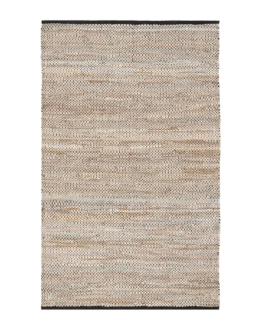 Hand-Woven Rug - Beige, Leather