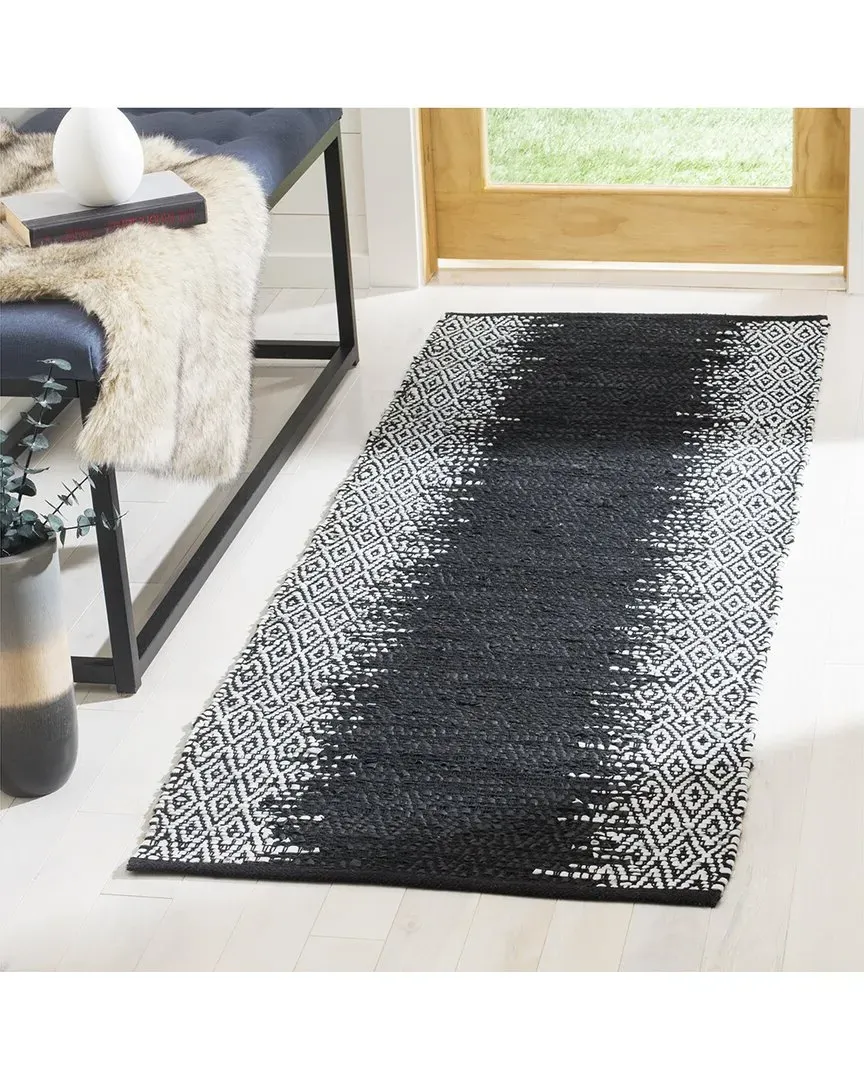 Hand-Woven Rug - Light Grey, Leather