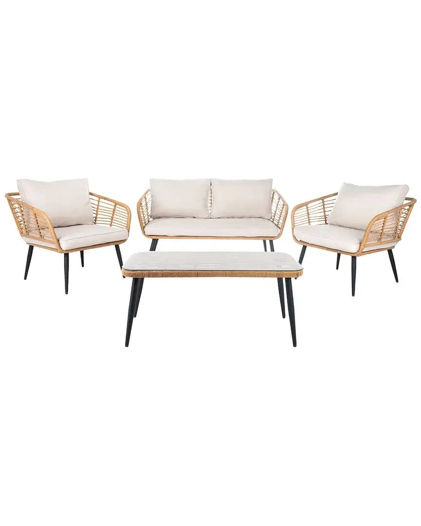 Harrley 4-Piece Outdoor Living Set - Natural, Rattan