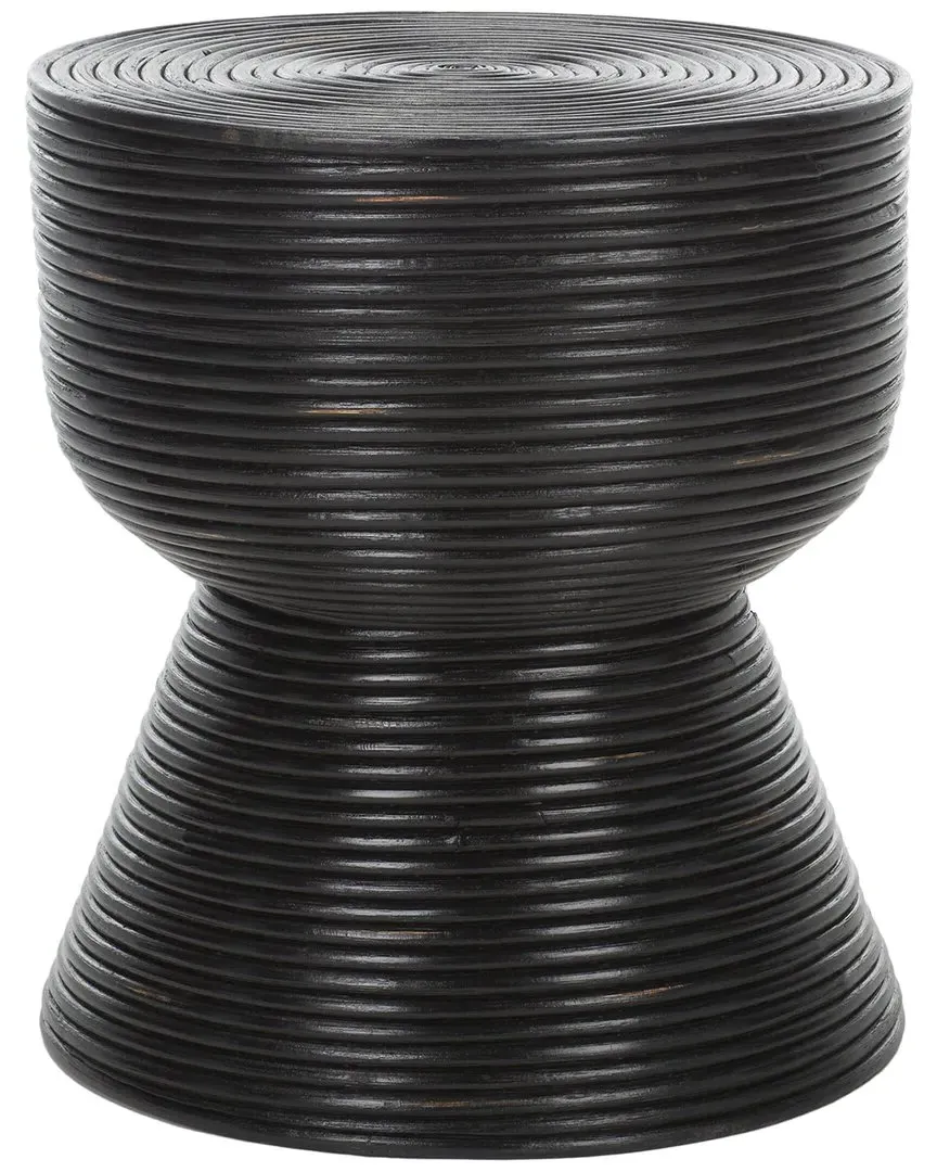 Heimdall Round Accent Table - Black, Rattan image
