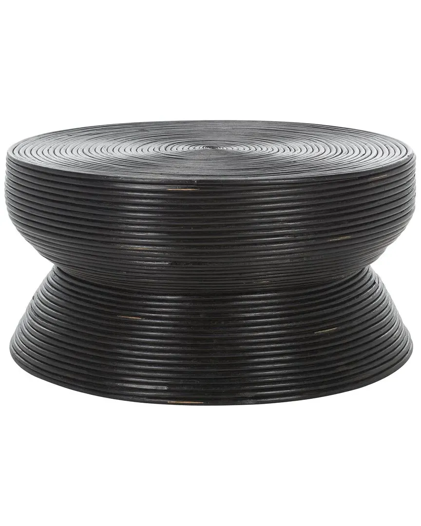 Heimdall Round Coffee Table - Black, Rattan