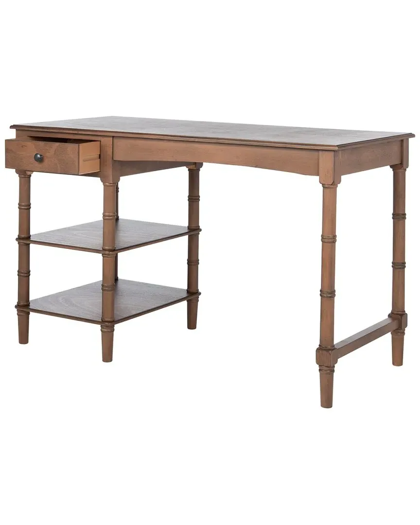 Henric 1-Drawer 2-Shelf Desk - Brown