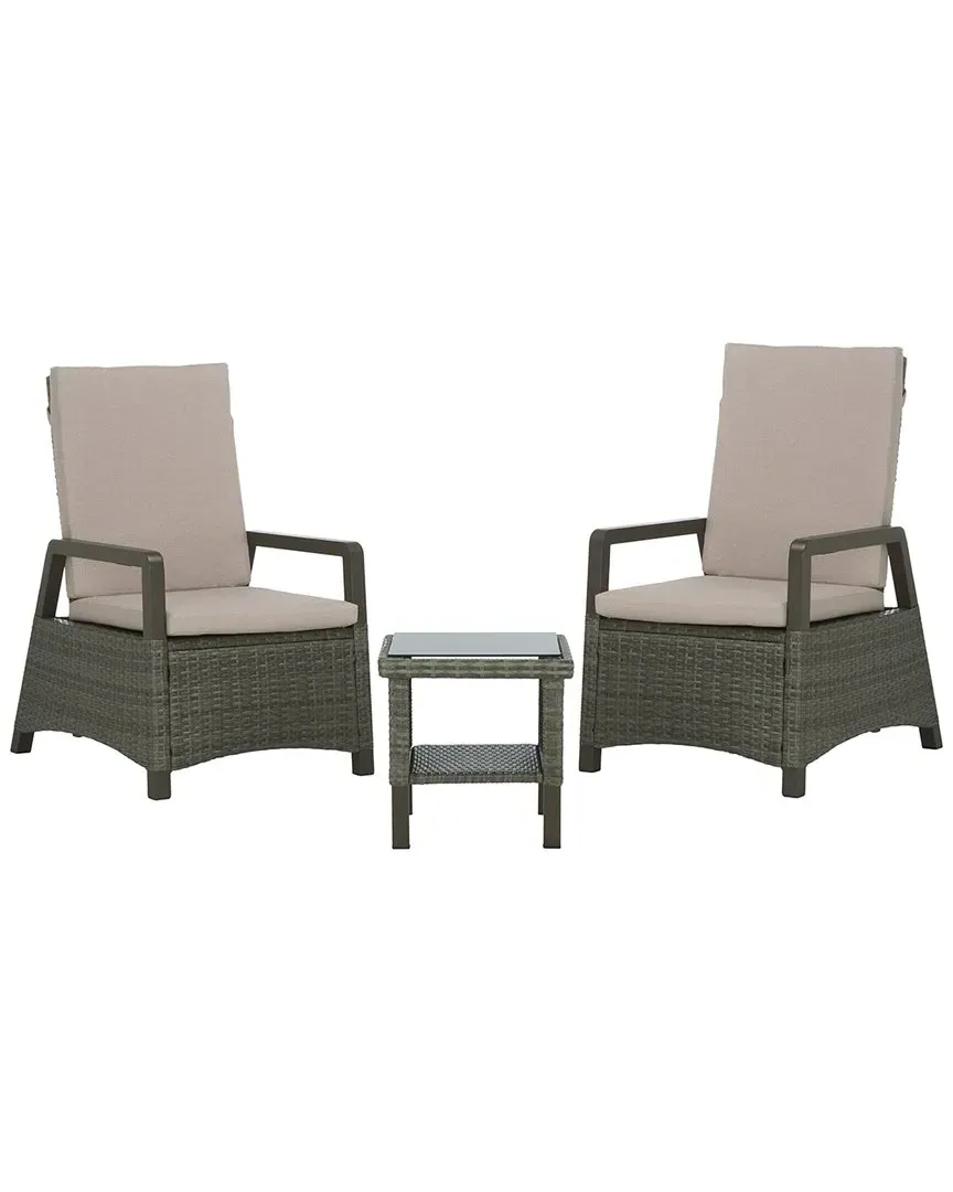 Herman 3-Piece Recliner Set - Grey Brown, PE Wicker image