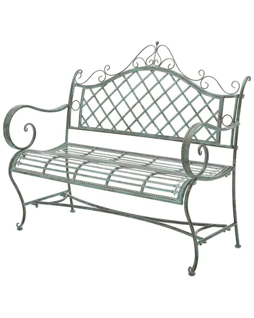 Indoor/Outdoor Abner Bench - Green, Metal