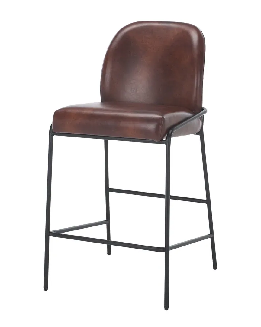 Ivey Counter Stool - Dark Brown, Leather image