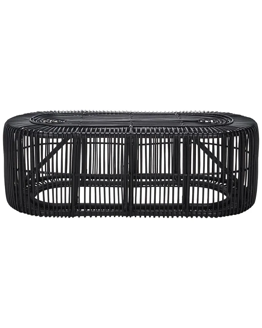 Jabez Oval Coffee Table - Black, Rattan image