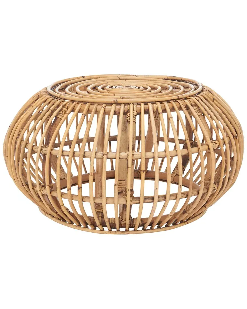 Jacynda Round Ottoman - Honey Brown, Rattan image