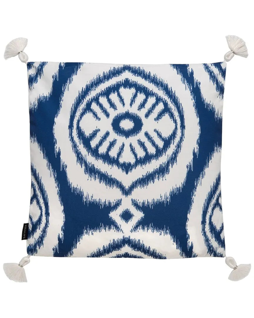 Jaquet Outdoor Pillow with Tassels - Blue