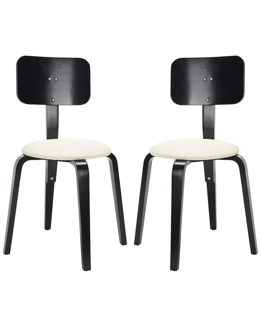 Jo Set of 2 Stackable Dining Chairs - Black, Wood image