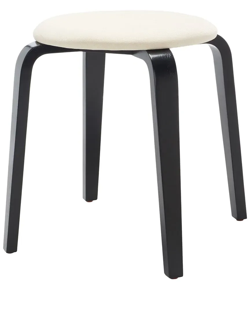 Jo Upholstered Stackable Stool - Black, Linen image