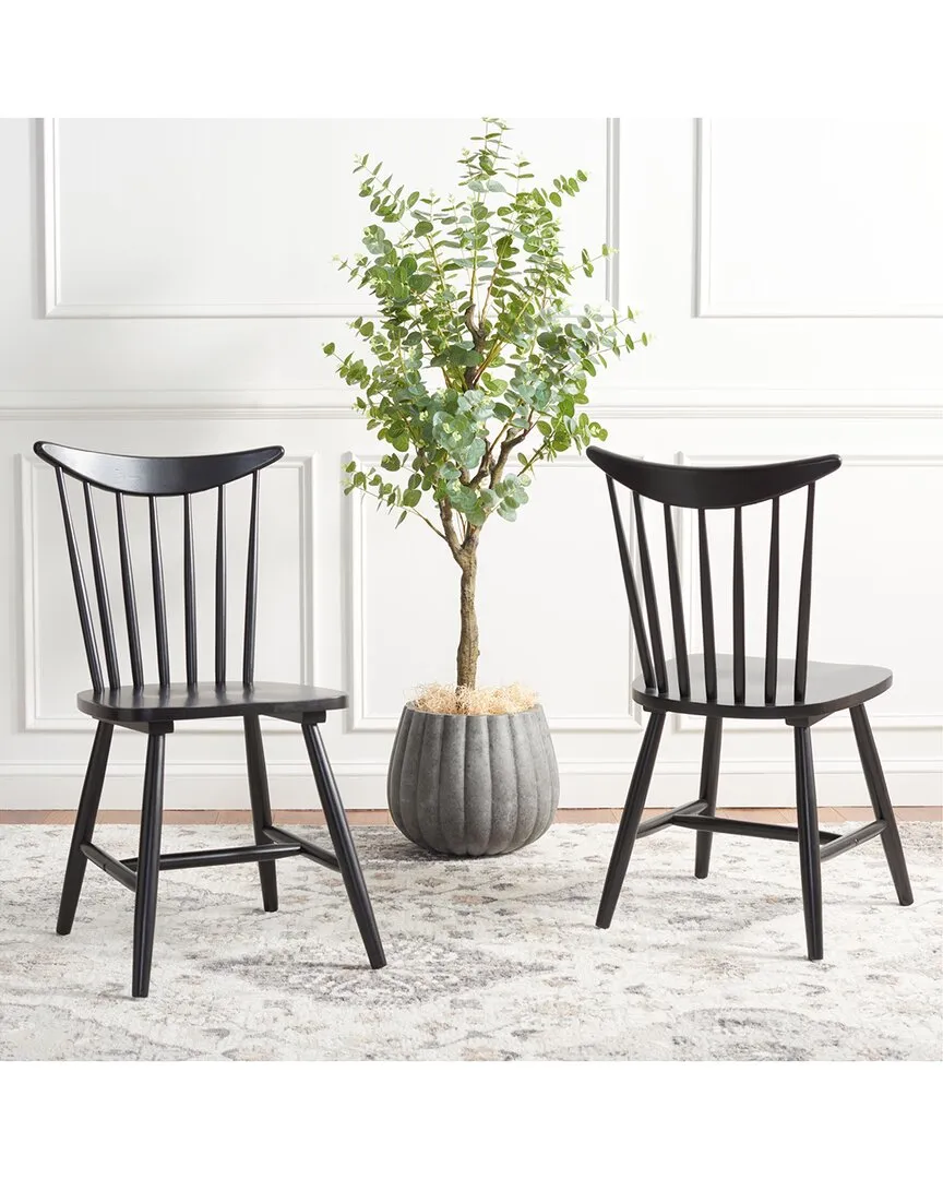 Jodan Set of 2 Dining Chairs - Black, Wood