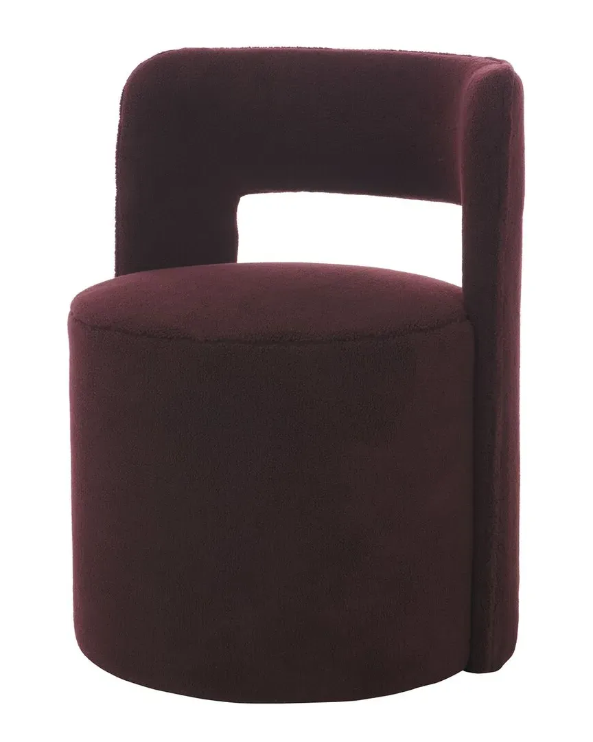 Jojo Accent Chair - Bordeaux, Faux Shearling