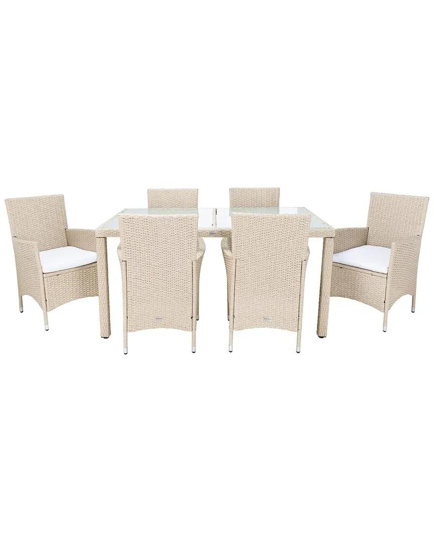 Jolin 7-Piece Outdoor Dining Set - Beige, Wicker