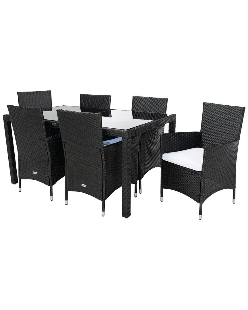Jolin 7-Piece Outdoor Dining Set - Black, Wicker image