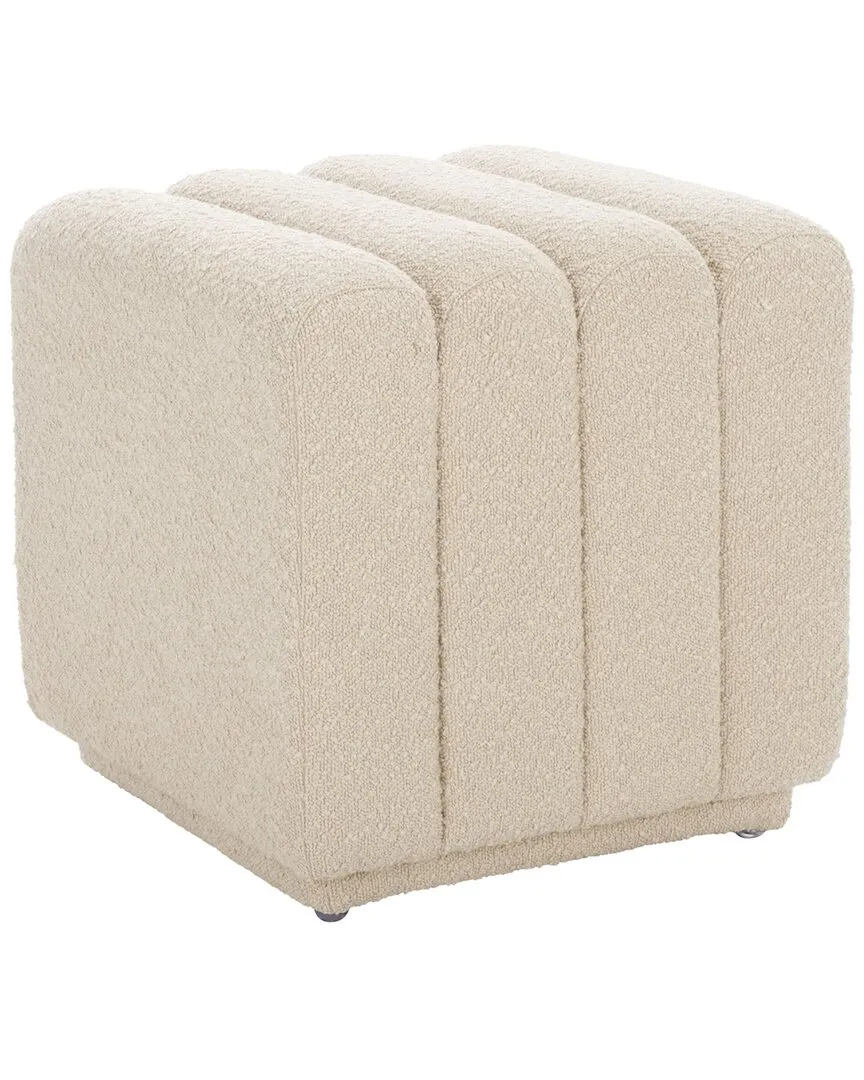 Joseph Square Ottoman - Beige, Boucle image