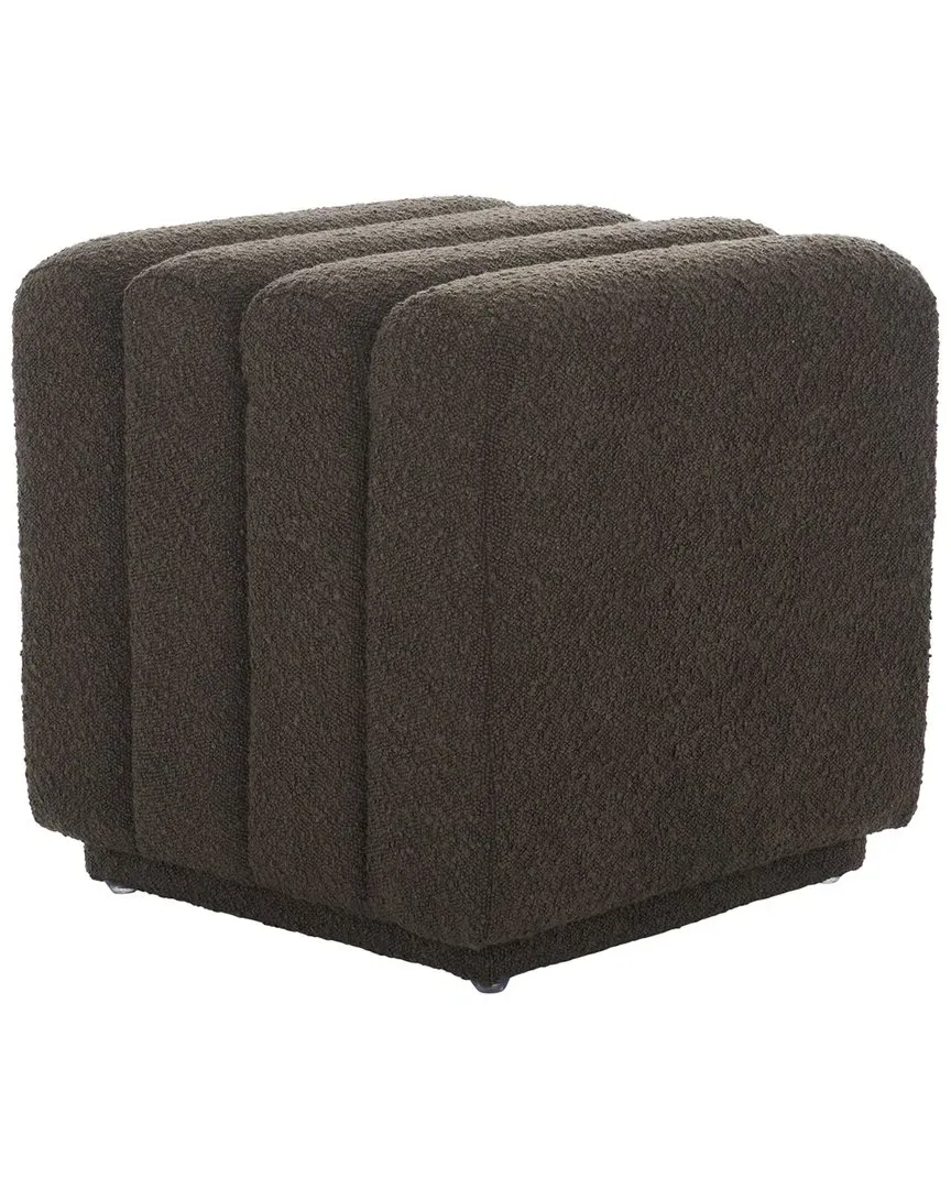 Joseph Square Ottoman - Brown, Boucle