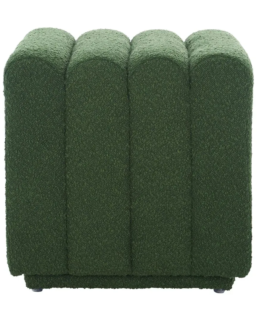 Joseph Square Ottoman - Pine Green, Boucle