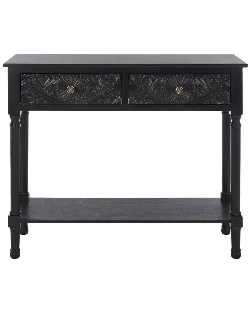 Josie 2-Drawer Console Table - Black, Pine