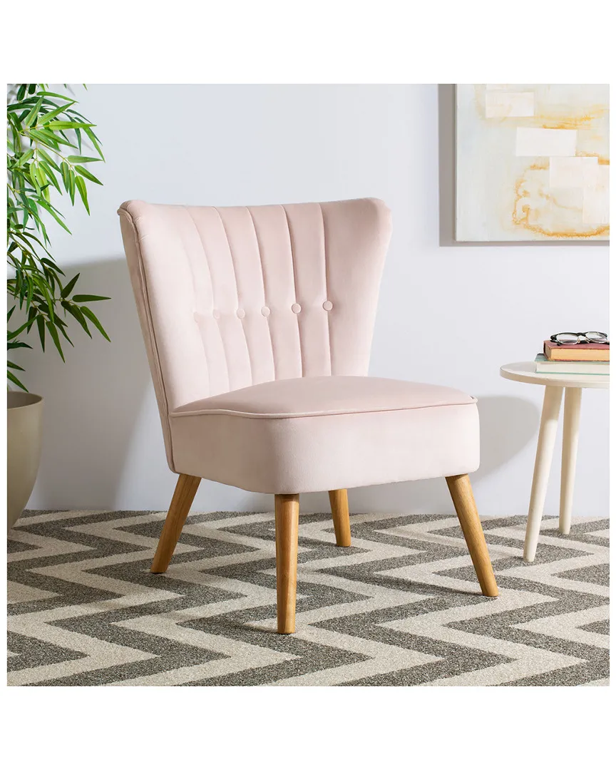 June Mid Century Accent Chair - Pale Pink, Rubberwood image