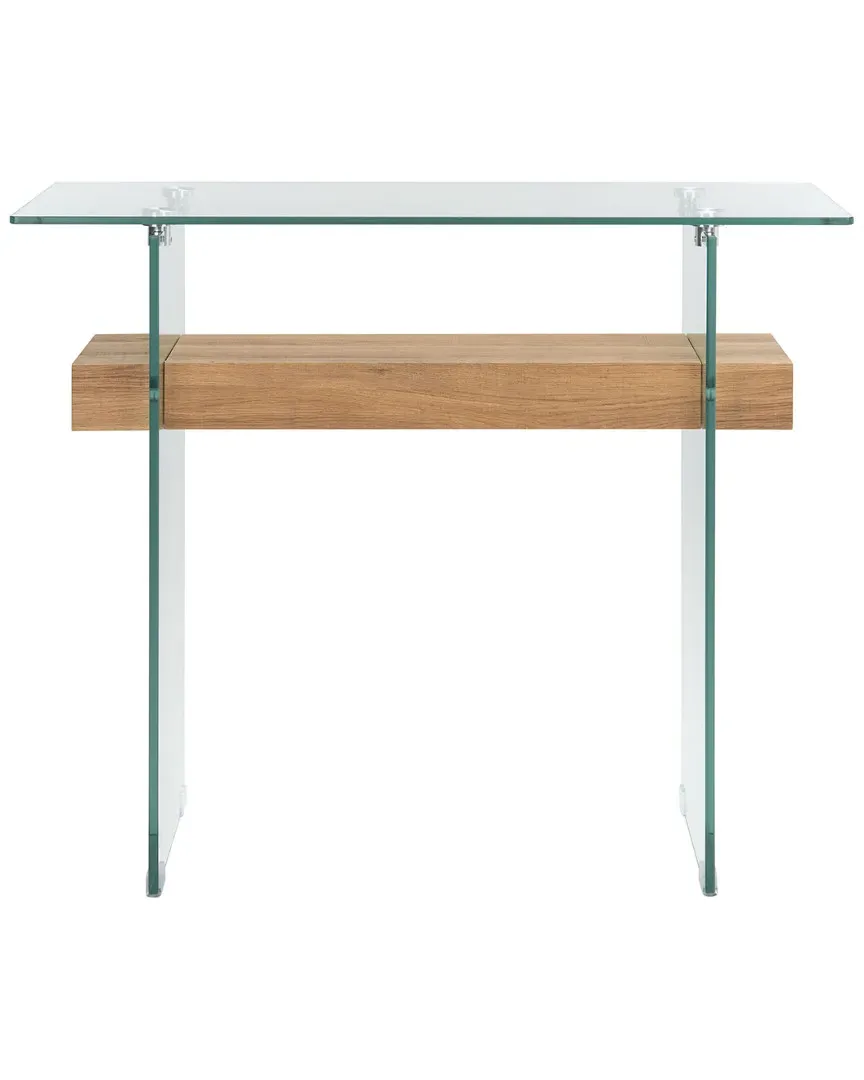 Kayley Console Table - Natural Brown, Glass