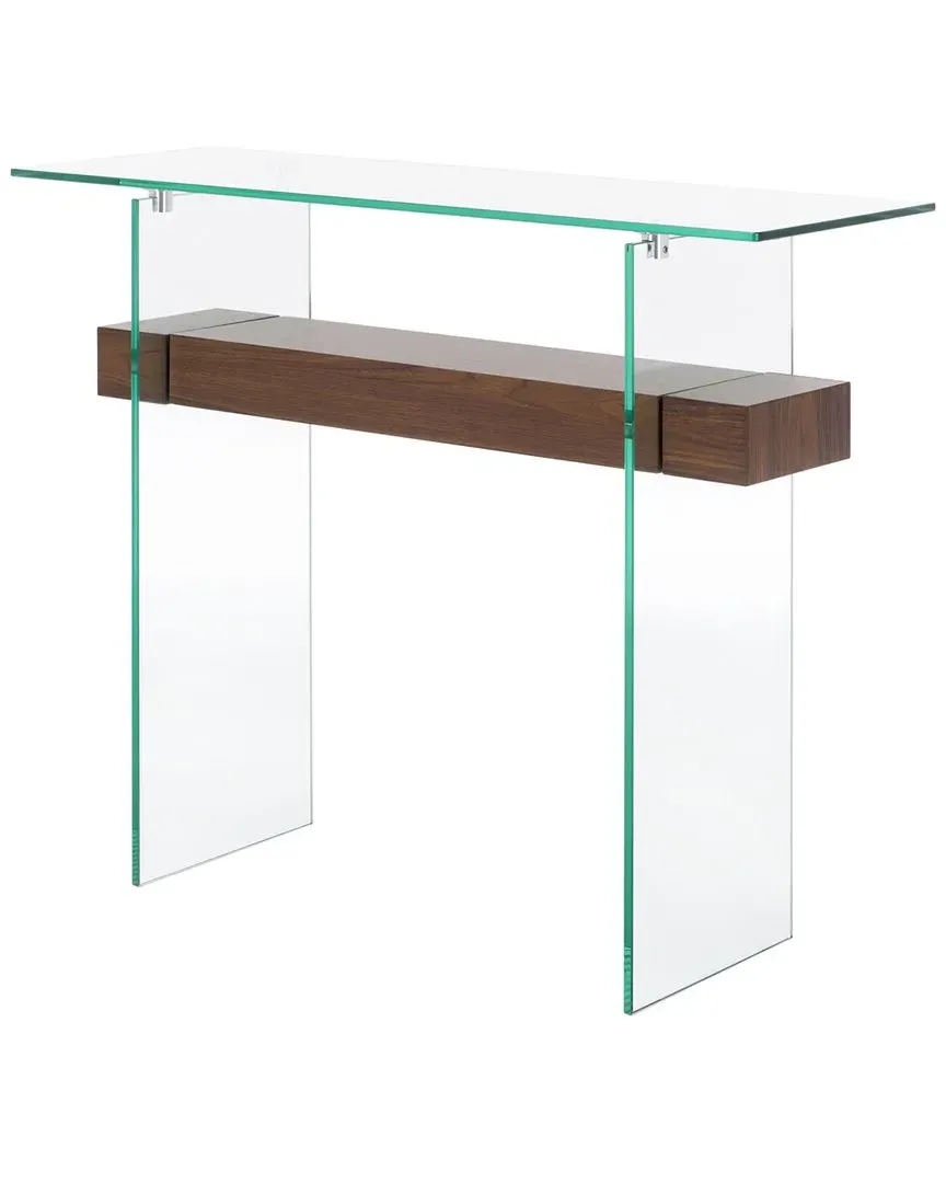 Kayley Console Table - Walnut, Glass image