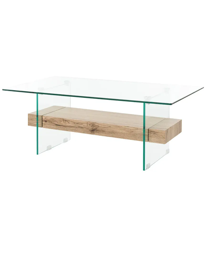Kayley Rectangular Coffee Table - Natural, Glass