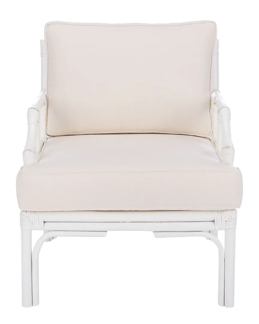 Kazumi Accent Chair with Cushion - White, Rattan image