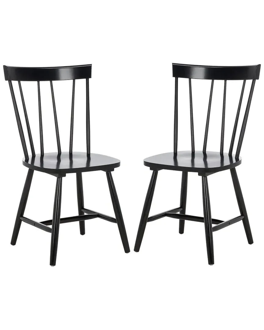 Kealey Set of 2 Dining Chairs - Black, Wood