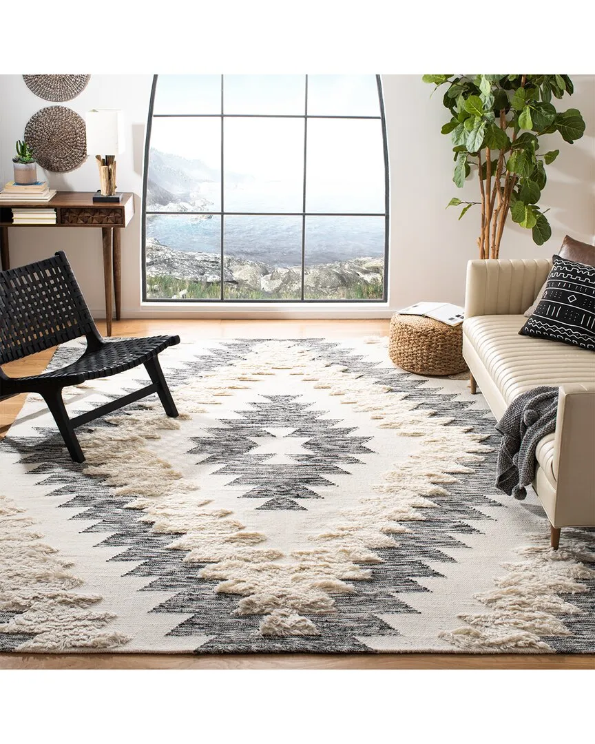 Kenya Hand Woven Rug - Black, Wool-Blend