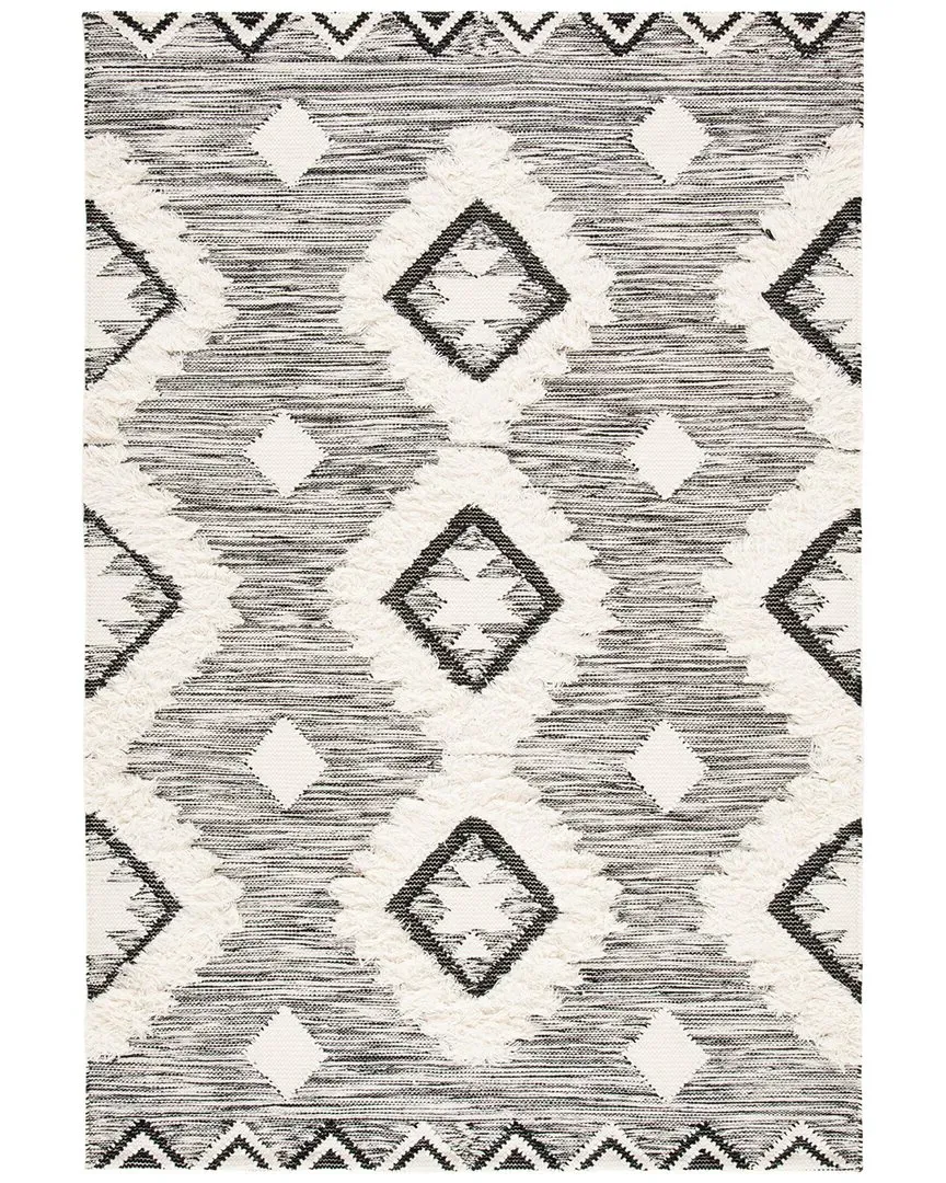 Kenya Hand Woven Rug - Black, Wool-Blend