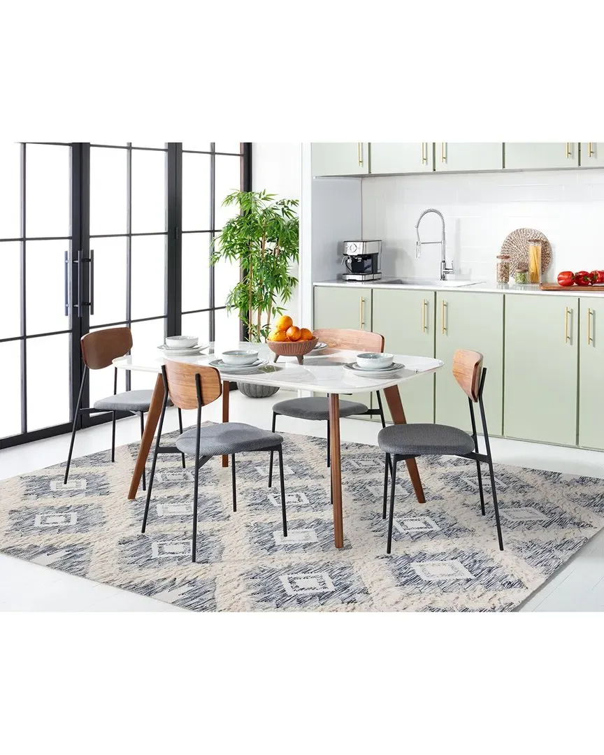 Kenya Hand Woven Rug - Blue, Wool-Blend