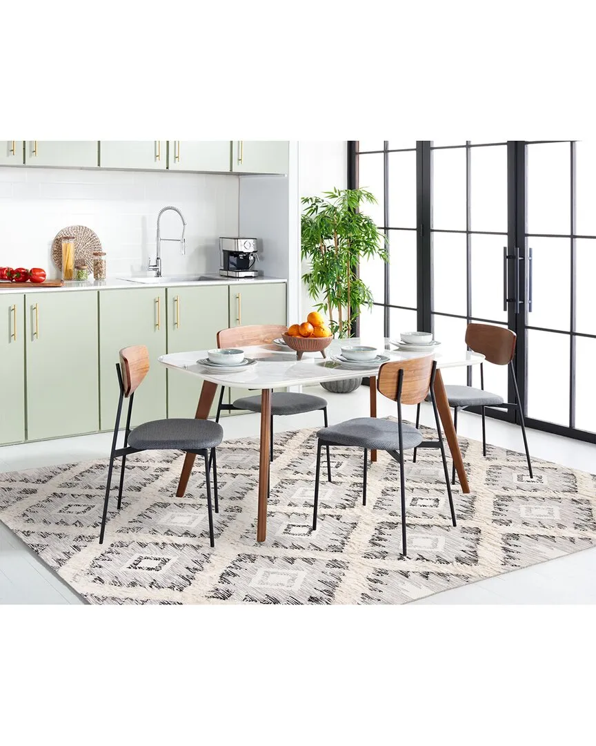 Kenya Hand Woven Rug - Charcoal, Wool-Blend