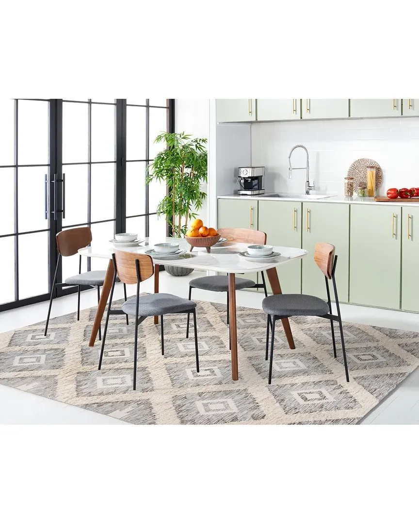 Kenya Hand Woven Rug - Grey, Wool-Blend