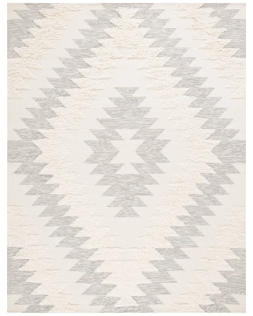 Kenya Hand Woven Rug - Grey, Wool-Blend