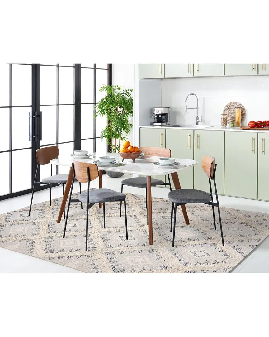 Kenya Hand Woven Rug - Silver, Wool-Blend