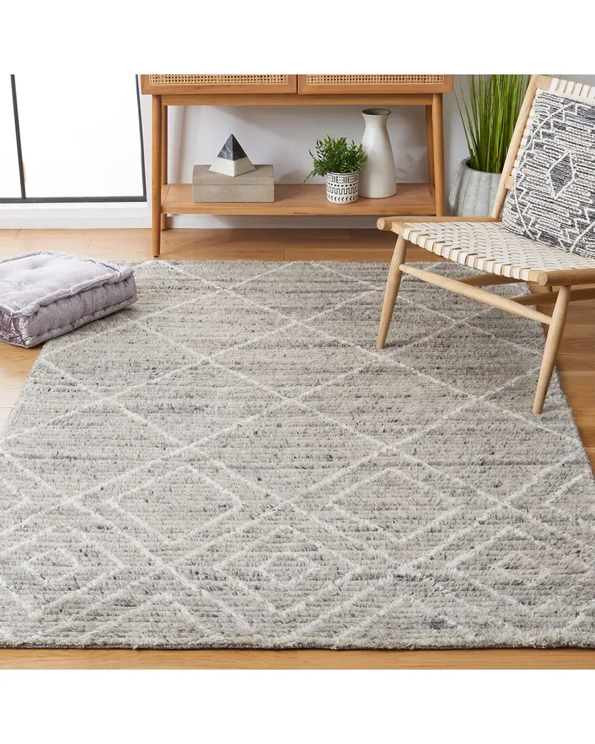 Kenya Handmade Rug - Grey, Wool-Blend