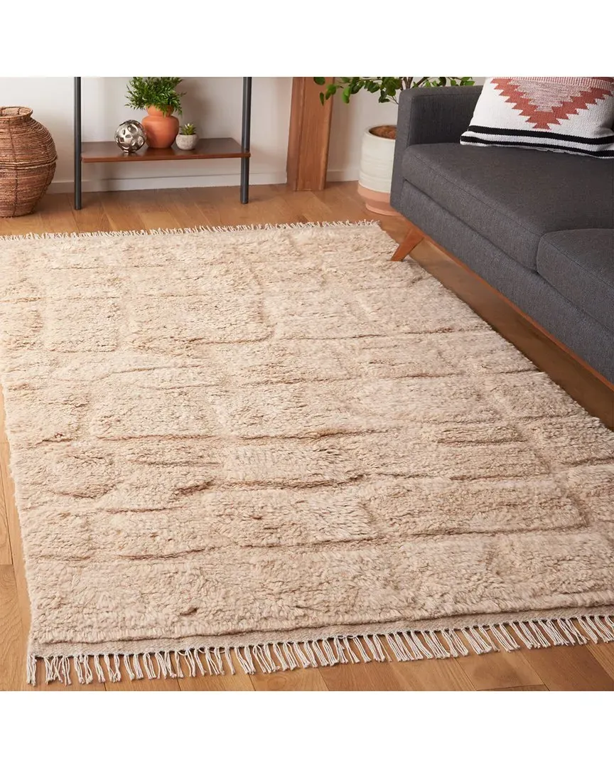 Kenya Handwoven Rug - Beige, Wool-Blend image