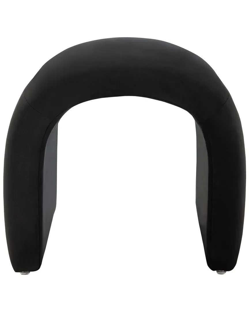 Kibo Ottoman with Arch Design - Black, Wood
